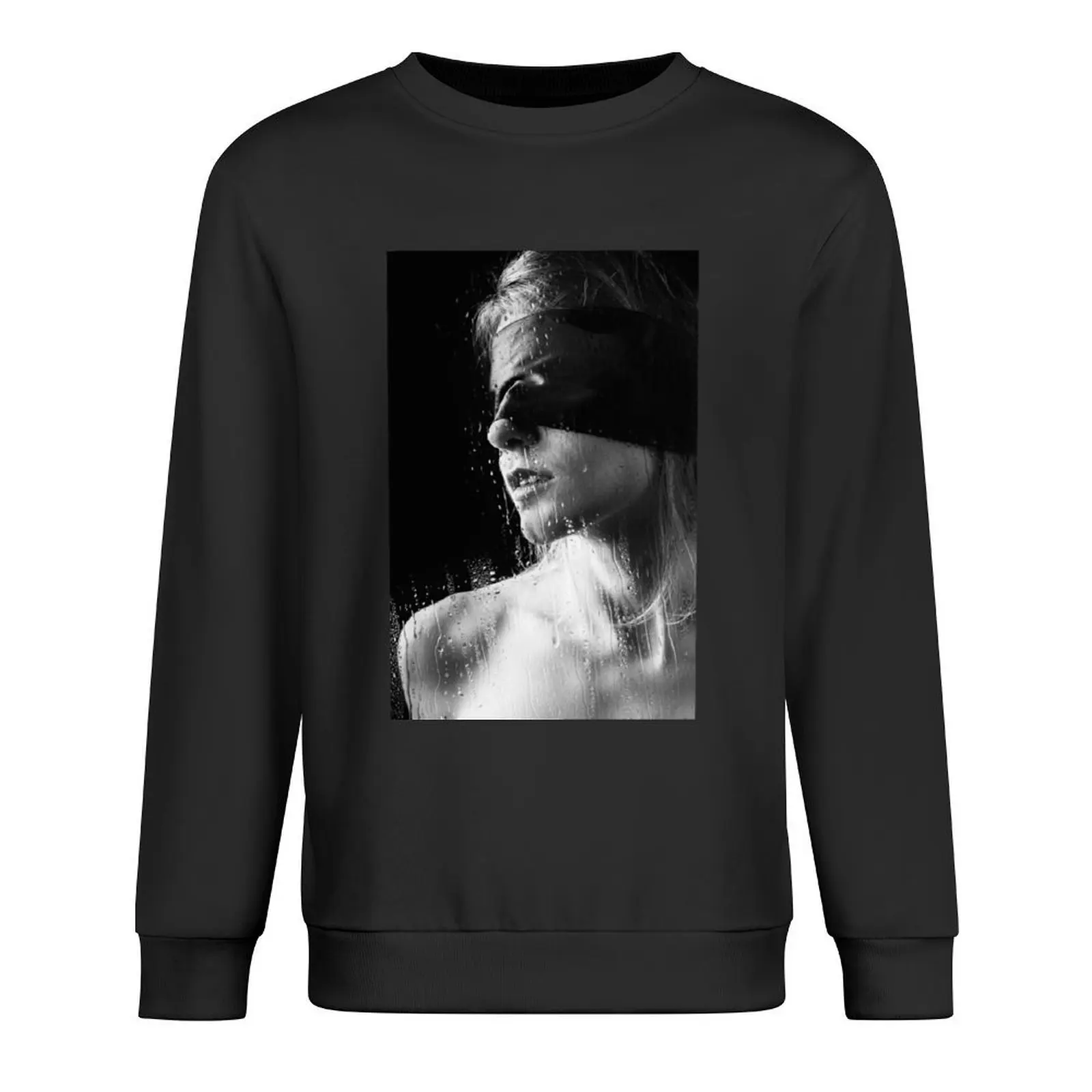 

Raindrops - Blindfolded woman behind a window #A8356 Pullover korean clothes men's coat men's clothes men's sweatshirt