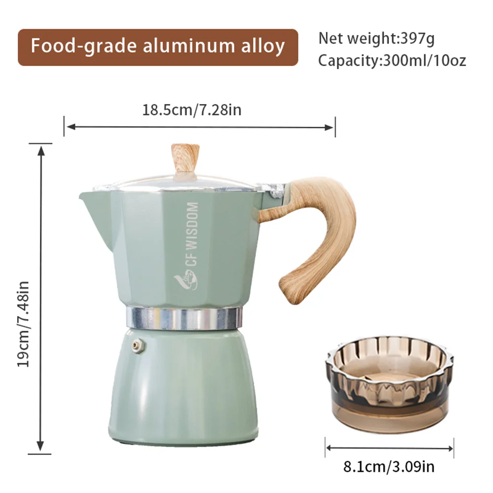 ماكينة صنع القهوة CF Wisdom Mocha، ماكينة صنع الاسبريسو الإيطالية، وعاء موكا عتيق، أداة القهوة المنزلية، محمولة، 300 مل