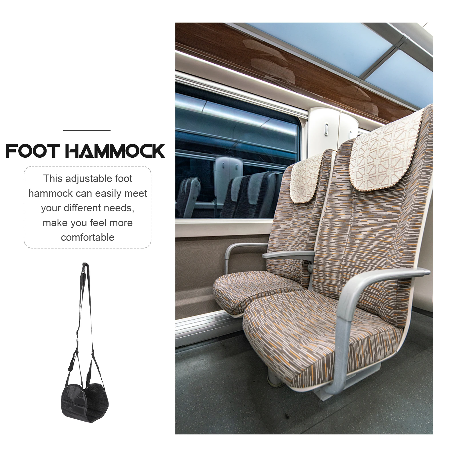 

Airplane Foot Hammock Adjustable Breathable Footrest for Travel Flight Office Footrest Airplane Travel Essentials