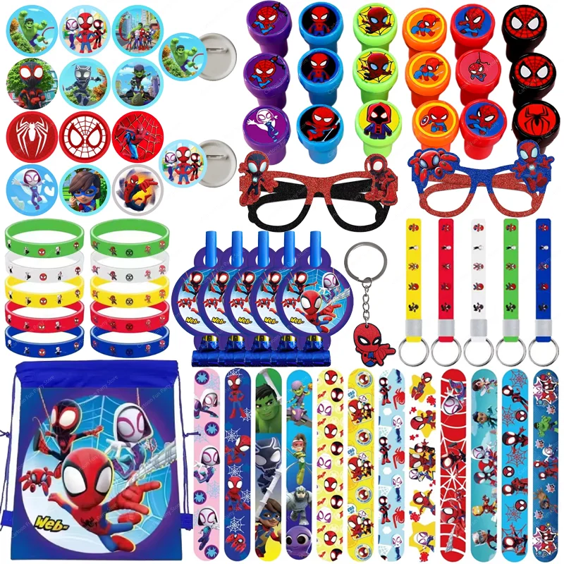 SpiderMan et ses amis timbres Slap Bracelets autocollants Bracelets cadeaux de fête prix de classe cadeaux d'échange cadeau de noël