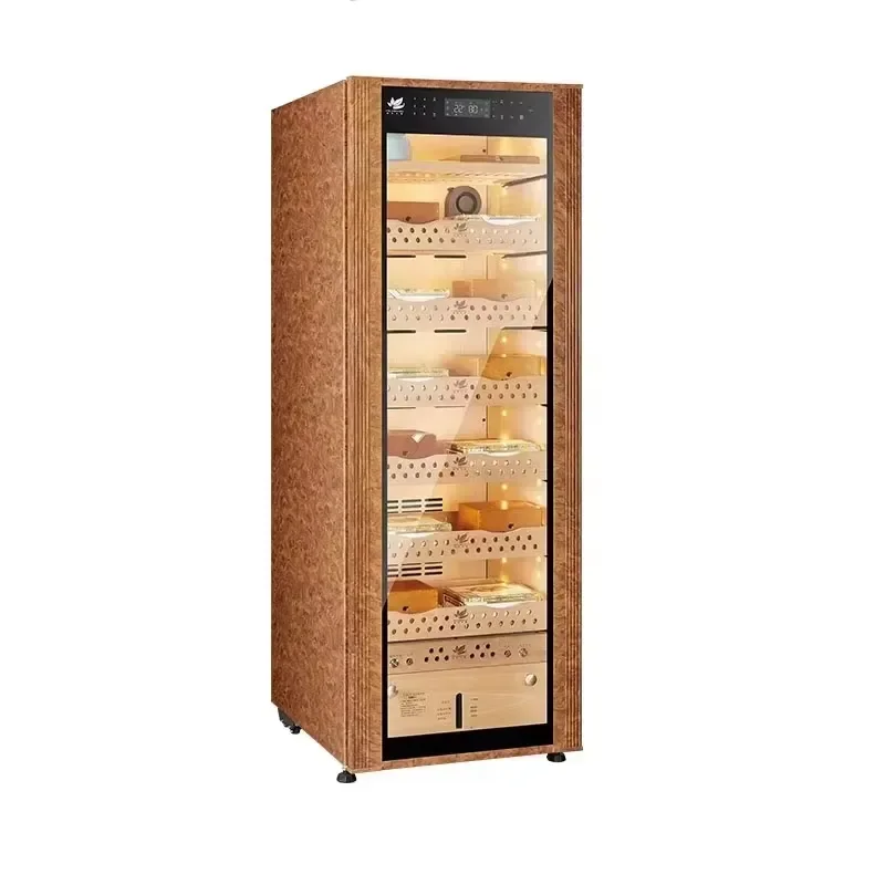 Digital Humidity Control Cigar Cabinet with Spanish Cedar Tray Luxury Matte Finish Moisture Proof Design Humidifier Storage