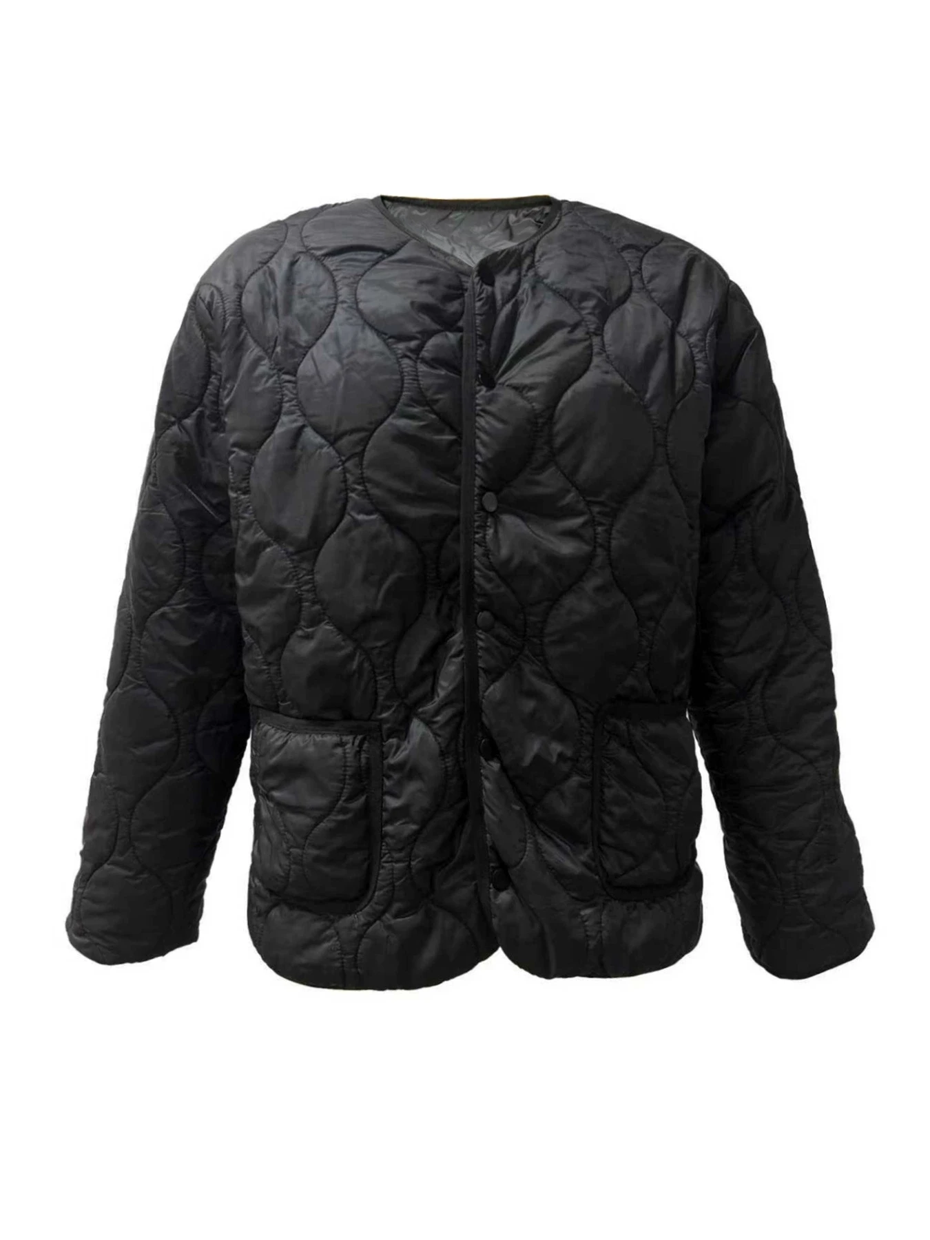 Women's cross-border European and American button leisure solid color diamond grid pattern flight daily leisure jacket cotton co
