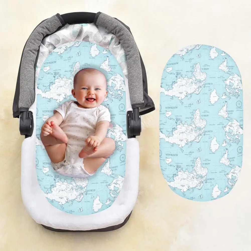 Universal Bassinet Sheet Baby Cradle Sheets Cartoon Printed Baby Cradle Sheet with Elastic Edge for Easy for Infants