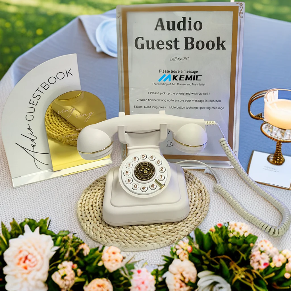 Livre d\'or audio pour mariage, livre de messages audio, téléphone de fête, enregistrement téléphonique