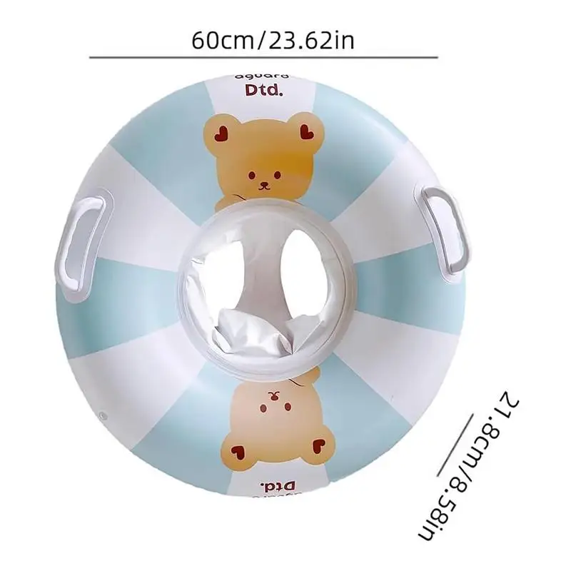 Baby Floaty Cartoon Animal Pattern Toddler Floaties with Handle Swimming Baby Floatie for Swimming Pool Pool Float 0-3 Months