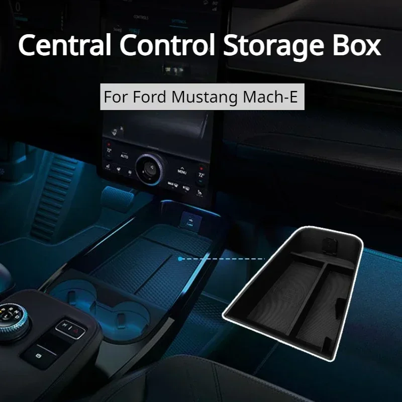 Stowing Tidying for Ford Mustang Mach-E Gear Shift Storage Center Console Armrest Storage Box Coin Organizer Interior Accessory