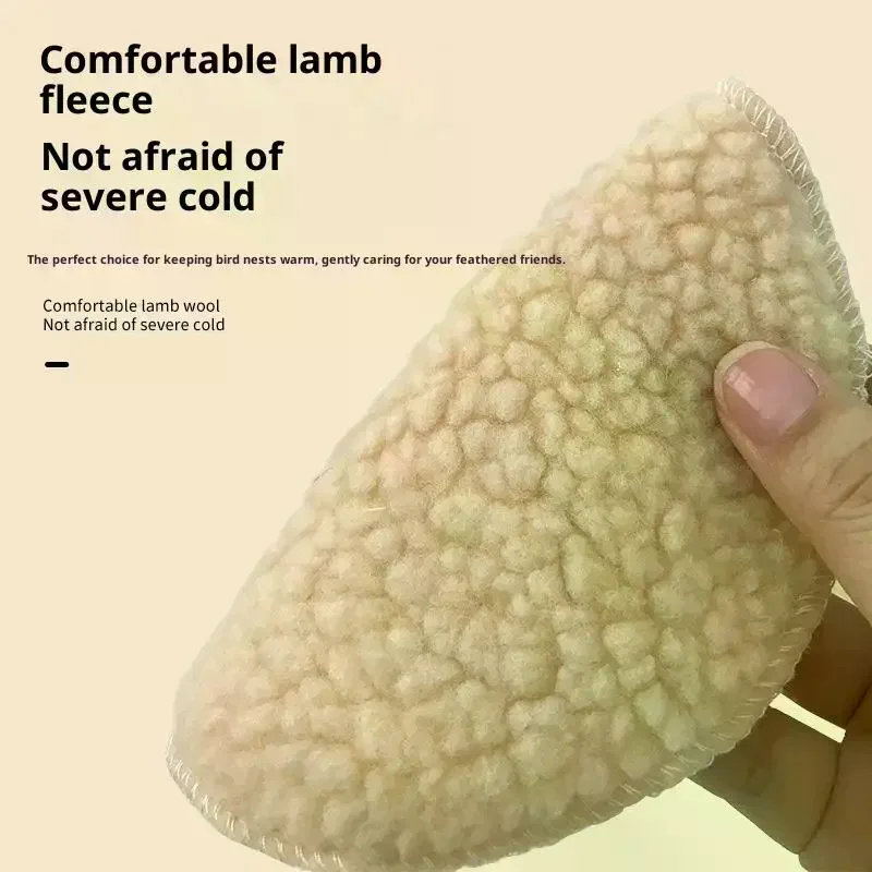 Autumn Winter Lamb Wool Warm Bird Nest Cotton Pad Small Animal Bird Round Sleeping Bed Sleeping Tool Parrot Cage Accessories