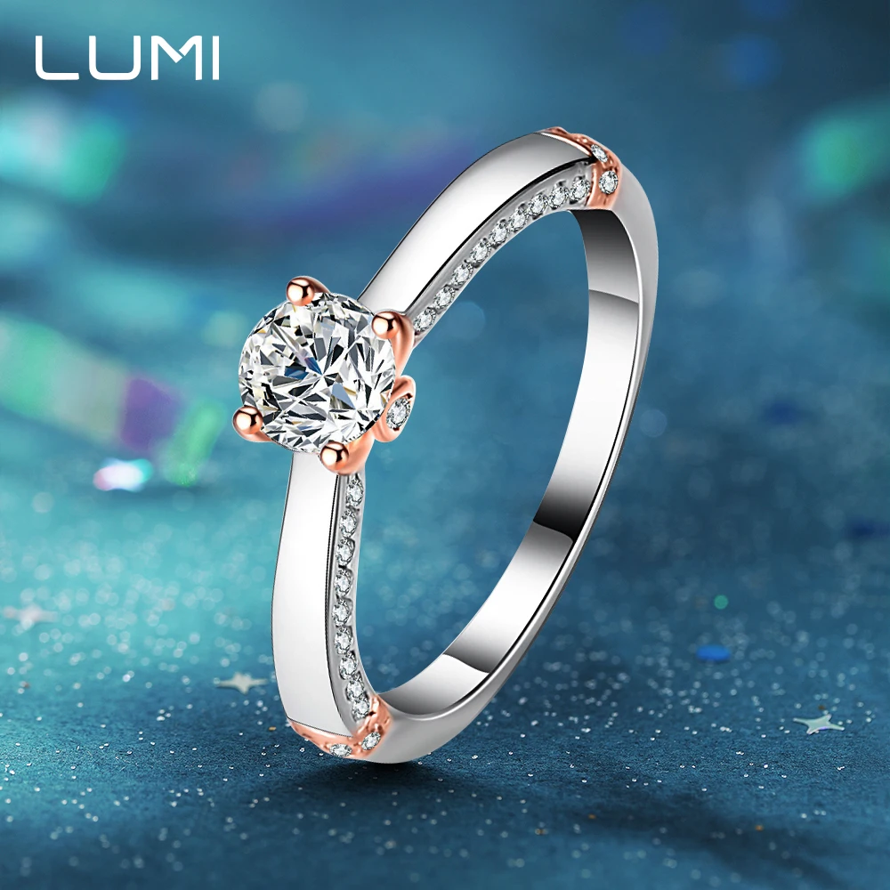 

Trendy 0.5cctw Moissanite 925 Sterling Silver Women's Ring - Elegant Female Ring Party Wedding for Women Girlfriend, Mom