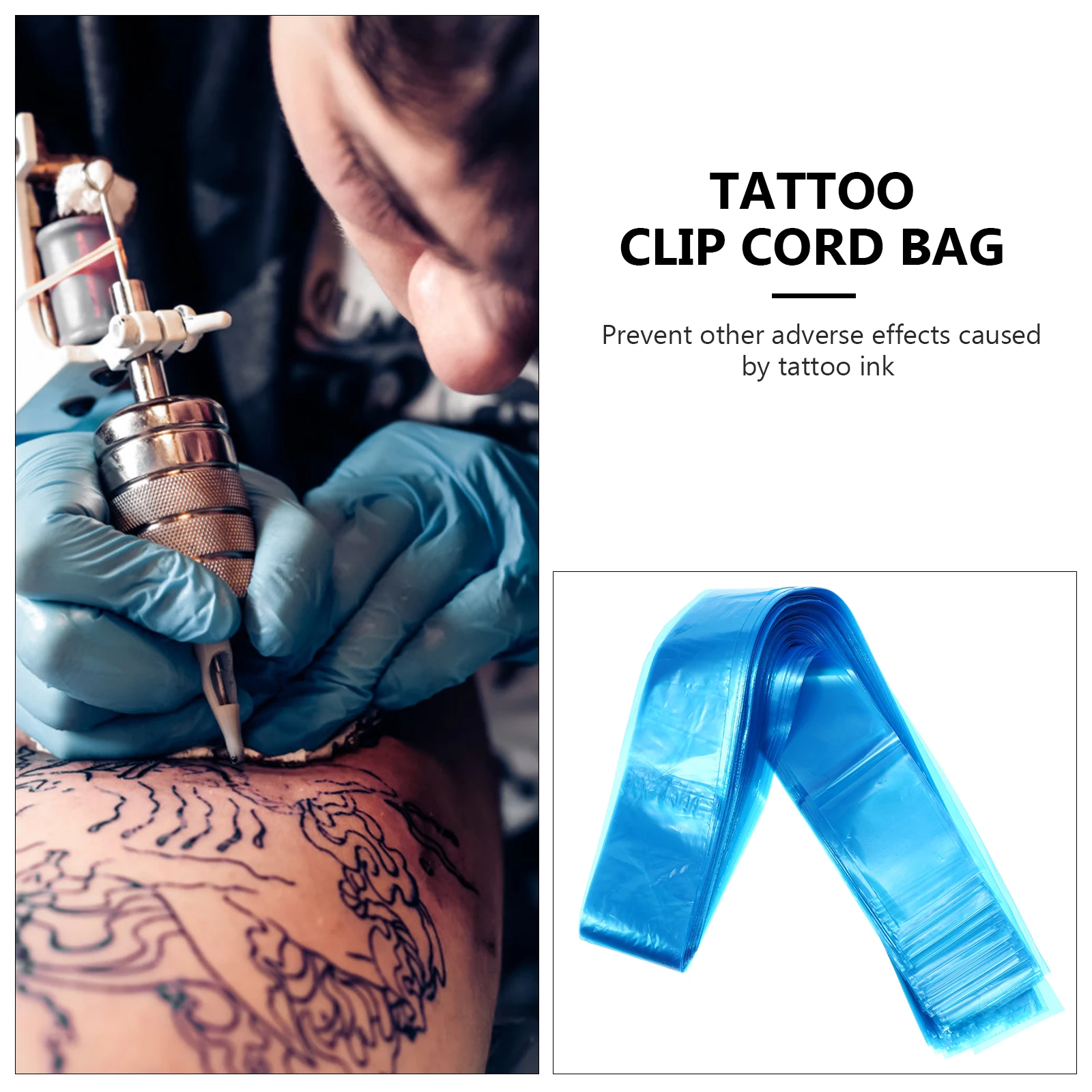 

125pcs Hook Line Bag Clip Cord Cover Clip Cord Cover Disposable Machine Plastic Storage Rope For Tattoo Accessories