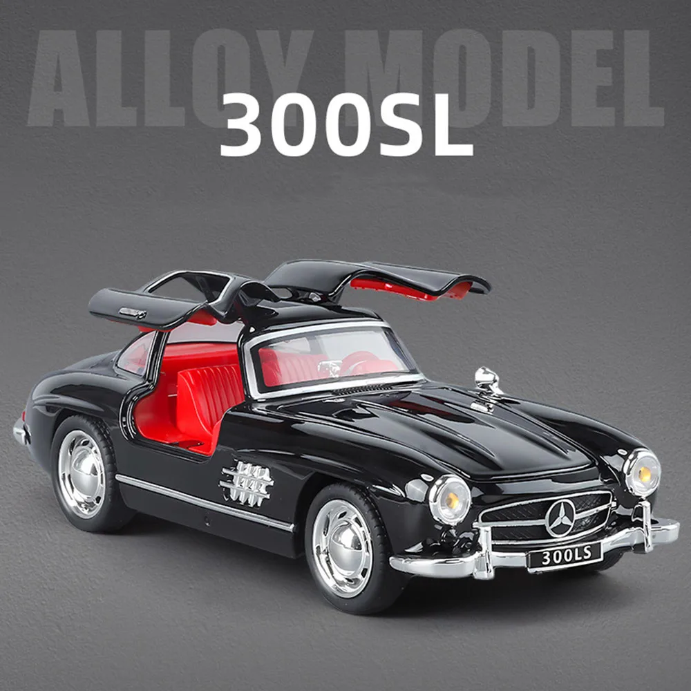 1:32 300SL Tourbillon Model Cars Toys Alloy Diecast 4 Doors Opened Miniature Car Wheel Pull Back Vehicle Boys Collection Gifts