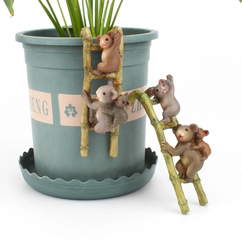 

Creative Mini Climbing Figurines Resin Garden Bonsai Plant Decoration Small Compact Statues Ladder Climber naments Potted