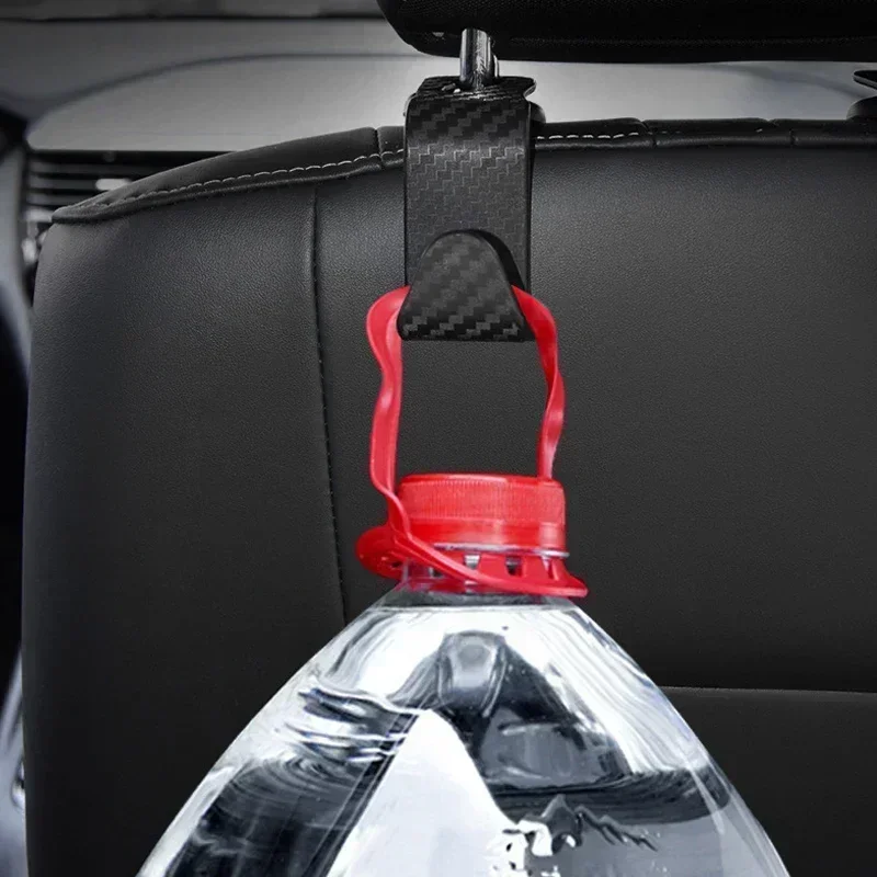 4PCS Car Hidden Seat Hook Multi-Purpose Carbon Fiber Texture Car Seat Back Creative Multi-function On-Board Hooks