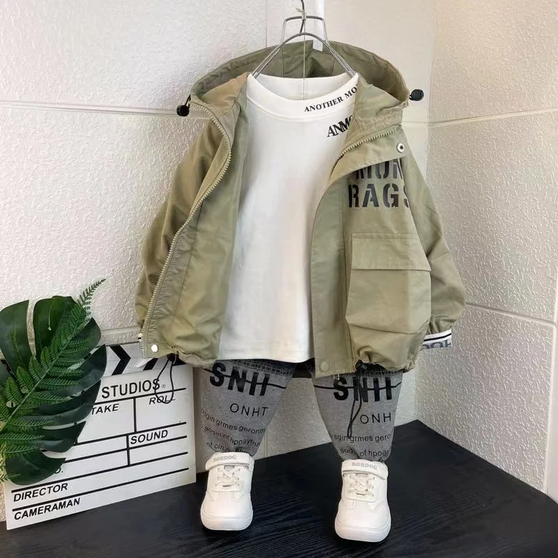 Children Jackets for Boys Hooded Patchwork Kids Boy Outerwear Windbreaker Autumn Casual Children Coats ClothingSpring 2-6 Years 2