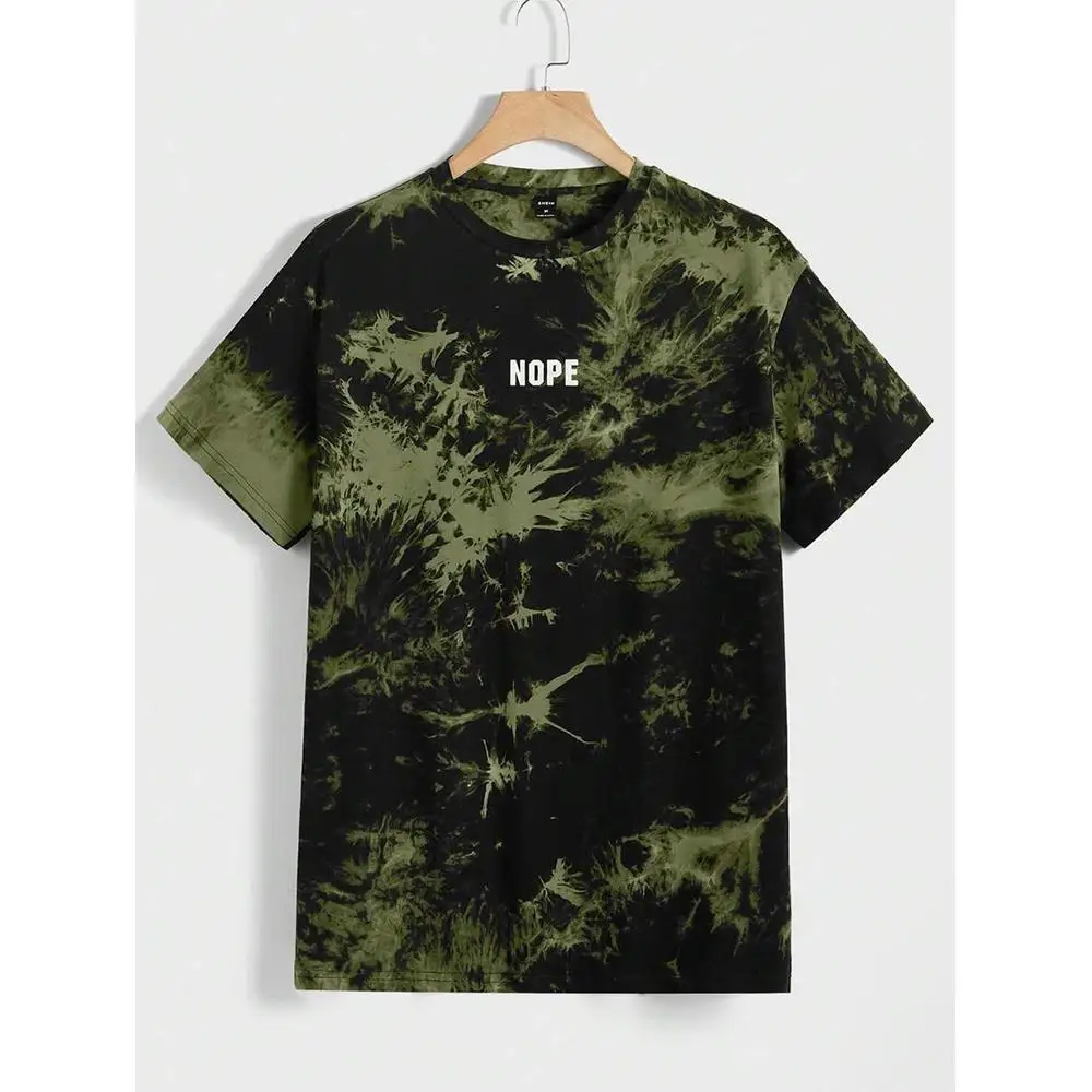 Summer Men\'s T-Shirt Fashion Tie-Dye Print Short Sleeve Tops Street Fashion O-Neck Pullover Outdoor Casual Loose Men\'s Clothing