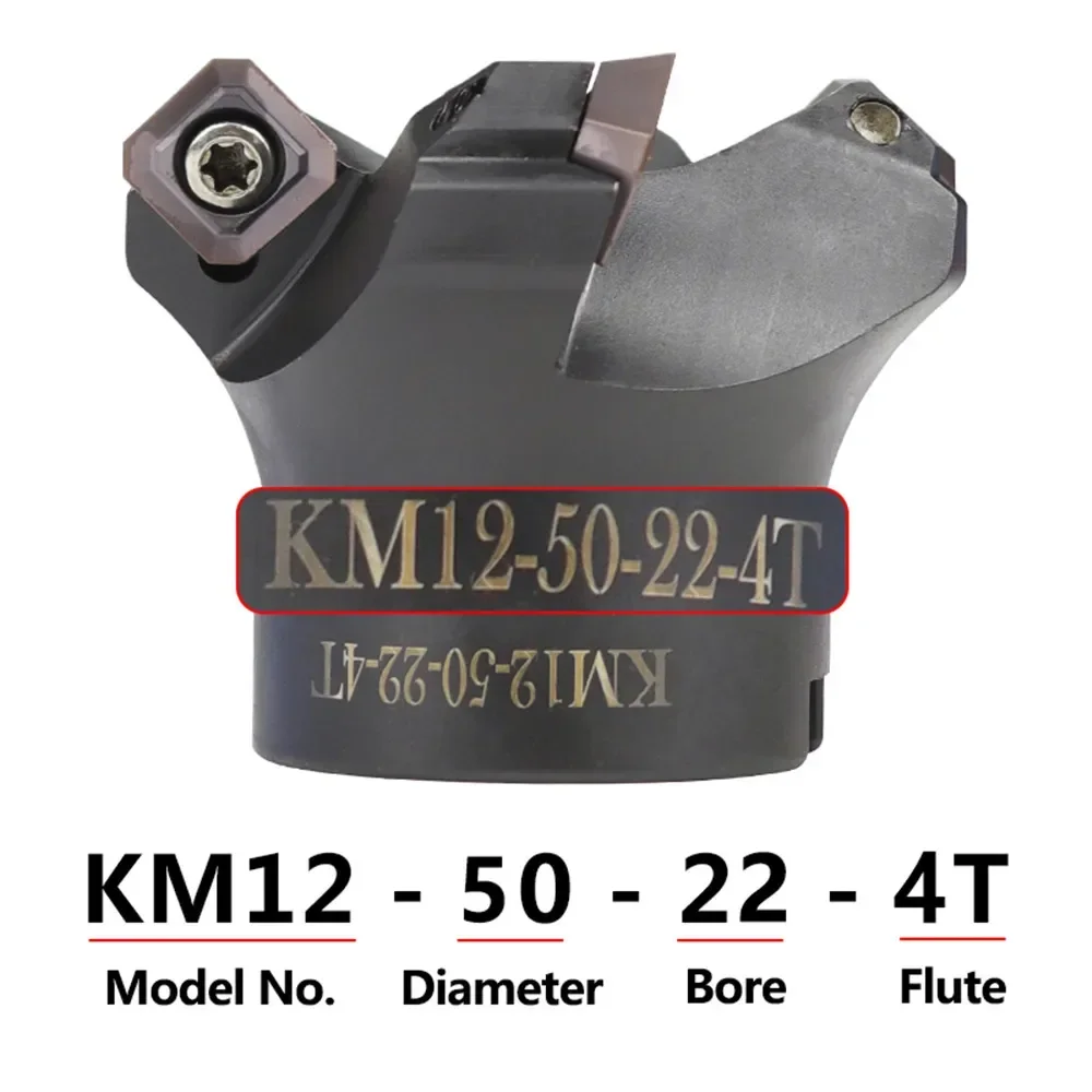 KM12R50-22-4T carbide insertion tight face mill cnc milling cutter