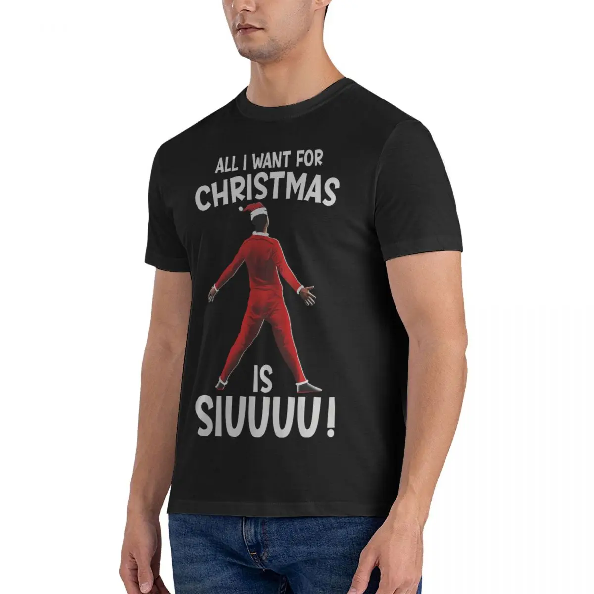 All I Want For Christmas Is Siuuu CR7 Fans Xmas Ronaldo T Shirts for Men Cotton Casual T-Shirt christian Tee Shirt Short Sleeve