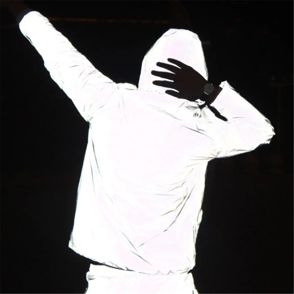 سترة عاكسة بهودي للرجال والنساء ، معطف مقاوم للرياح ، رياضة غير رسمية ، واقي من الشمس ، أحادي اللون ، ملابس علوية بسحاب ، سترة واقية