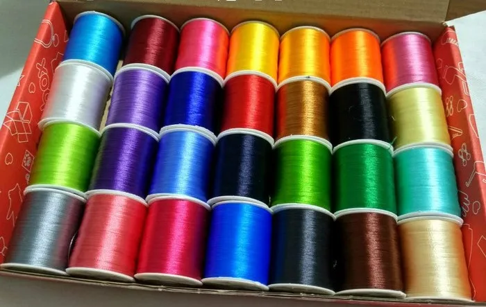 120D/2 28PCS/lot Multicolor Polyester Embroidery Thread Sewing Embroidery Cross Stitch Silk Threads Embroidery Line For Handmade