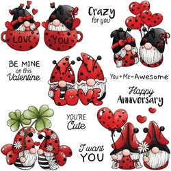 Mangocraft Love Hearts Cute Gnome Cutting Dies Clear Stamp DIY Scrapbooking Metal Dies Silicone Stamp For Cards Albums Decor