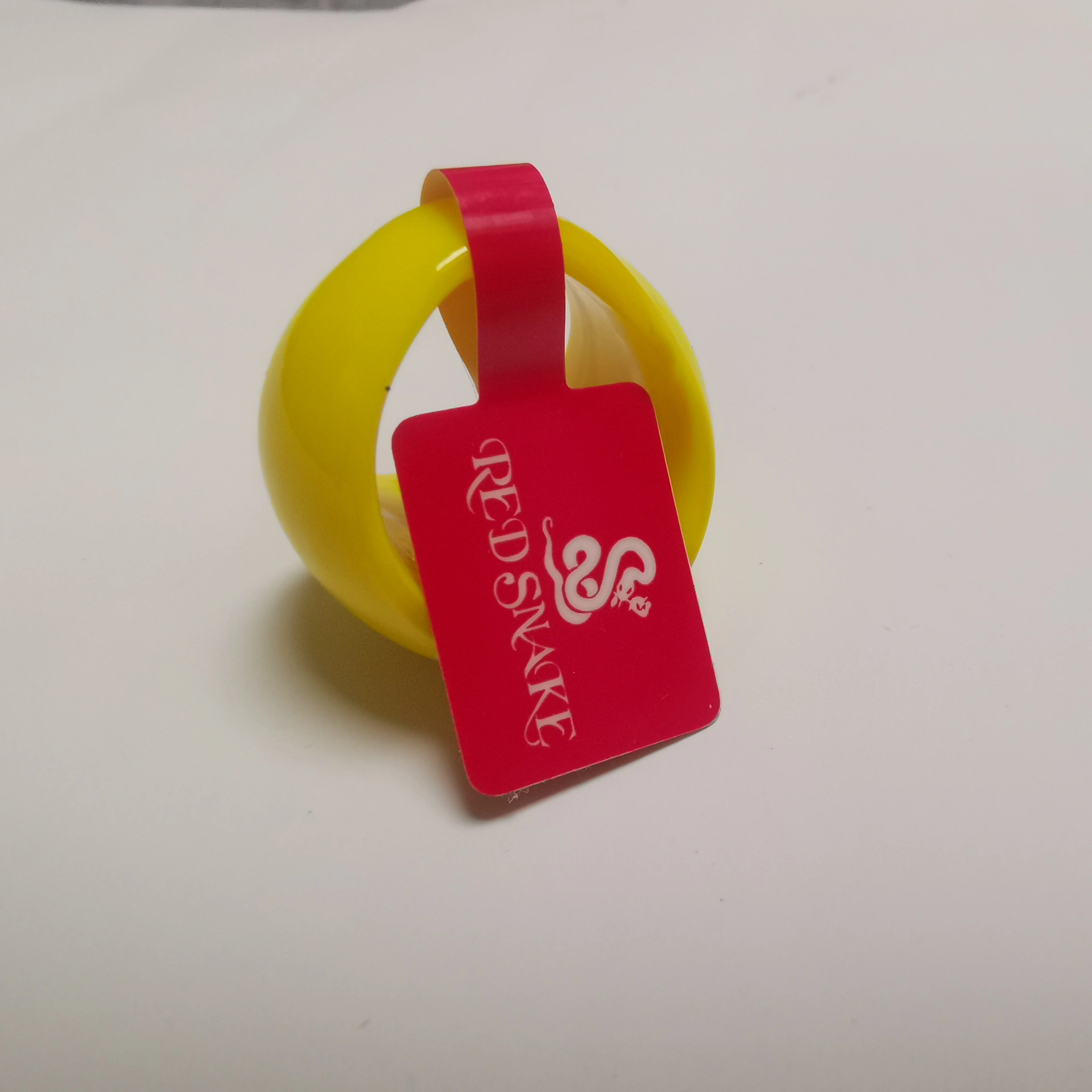 RED SNAKE Fashion Ring Handmade Lemon yellow with Pearl texture glossiness Murano Glass Rings MR003