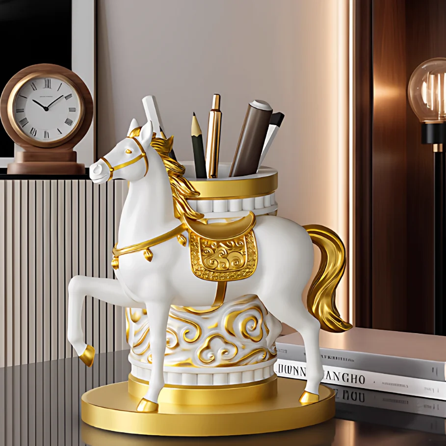 

Ma Zhicheng's pen holder ornament attracts wealth, entrance hall, living room, wine cabinet, office, desktop, new home decoratio