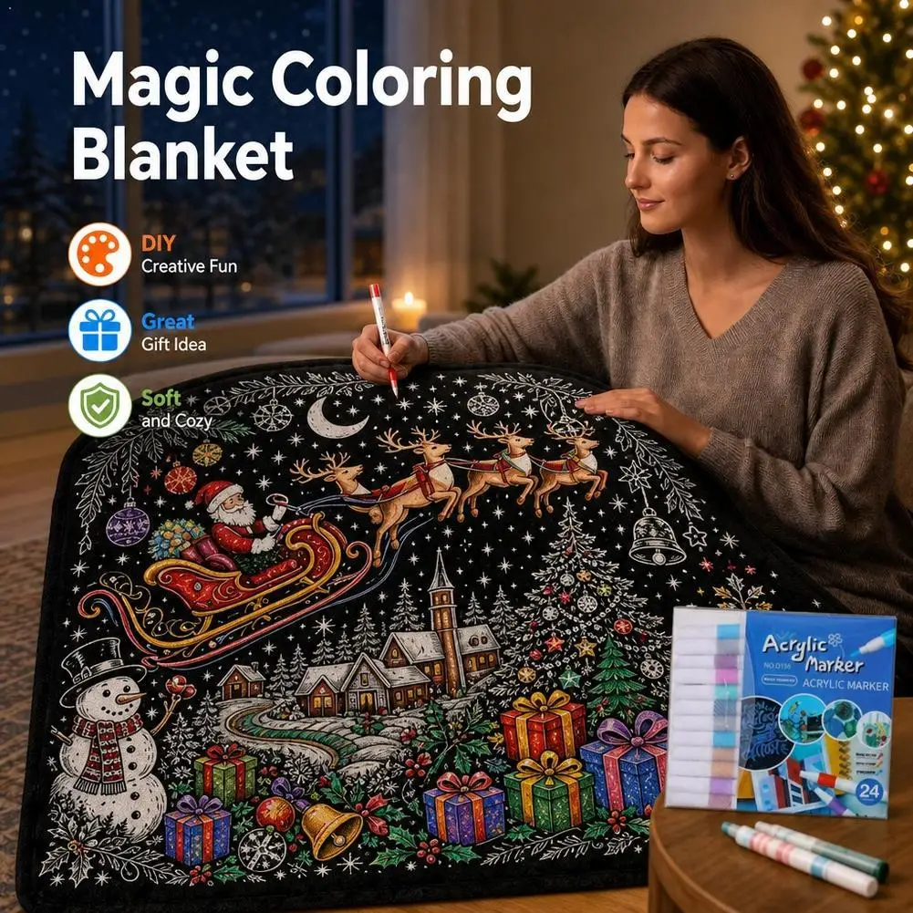Christmas And Halloween Colored Blanket Creative DIY Family Party Activity Blanket Soft Thick Home Carpet Festival Interaction