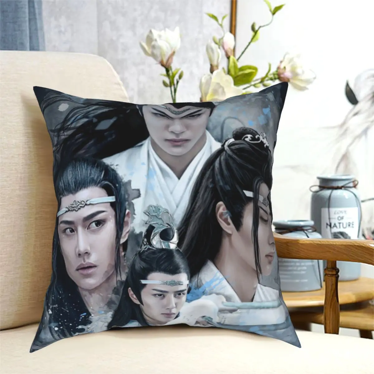 

The Untamed Lan Wangji Pillowcase Printed Polyester Cushion Cover Decoration Throw Pillow Case Cover Bedroom Zipper 18''