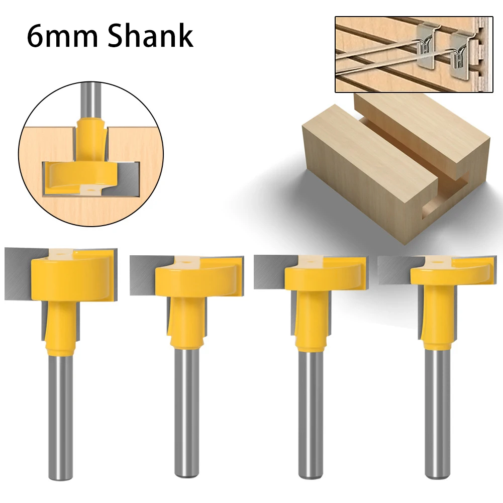 Router Bit Straight Edge T-Slot Molding Tool Woodworking 6mm Shank For Wooden Board Hook Groove Processing Milling Cutter