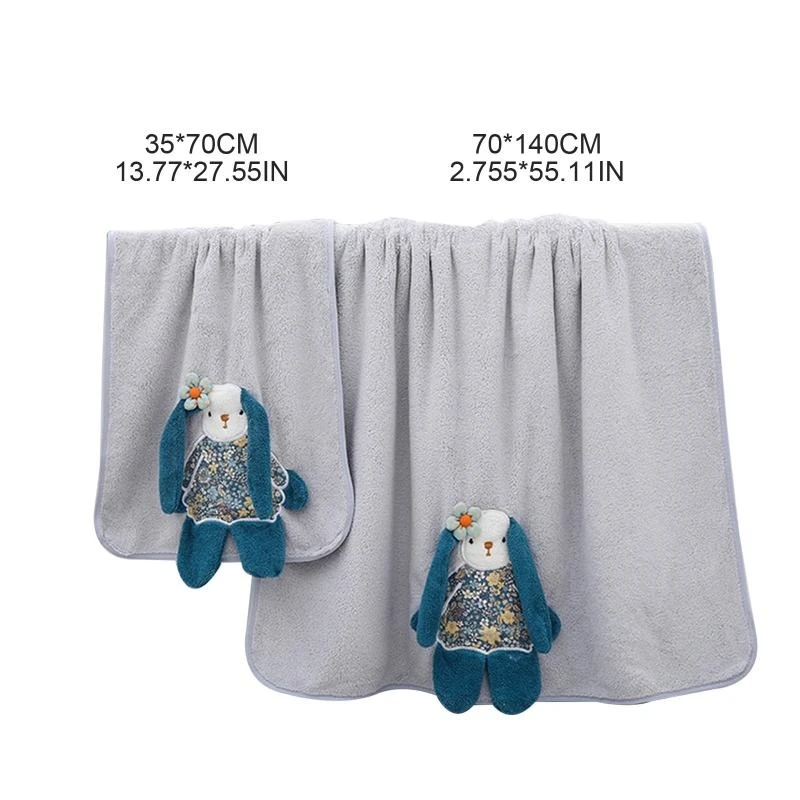 J15U 2 Pcs/Set Baby Infants Soft Coral Fleece Face Towel Bath Towel Receiving Blanket