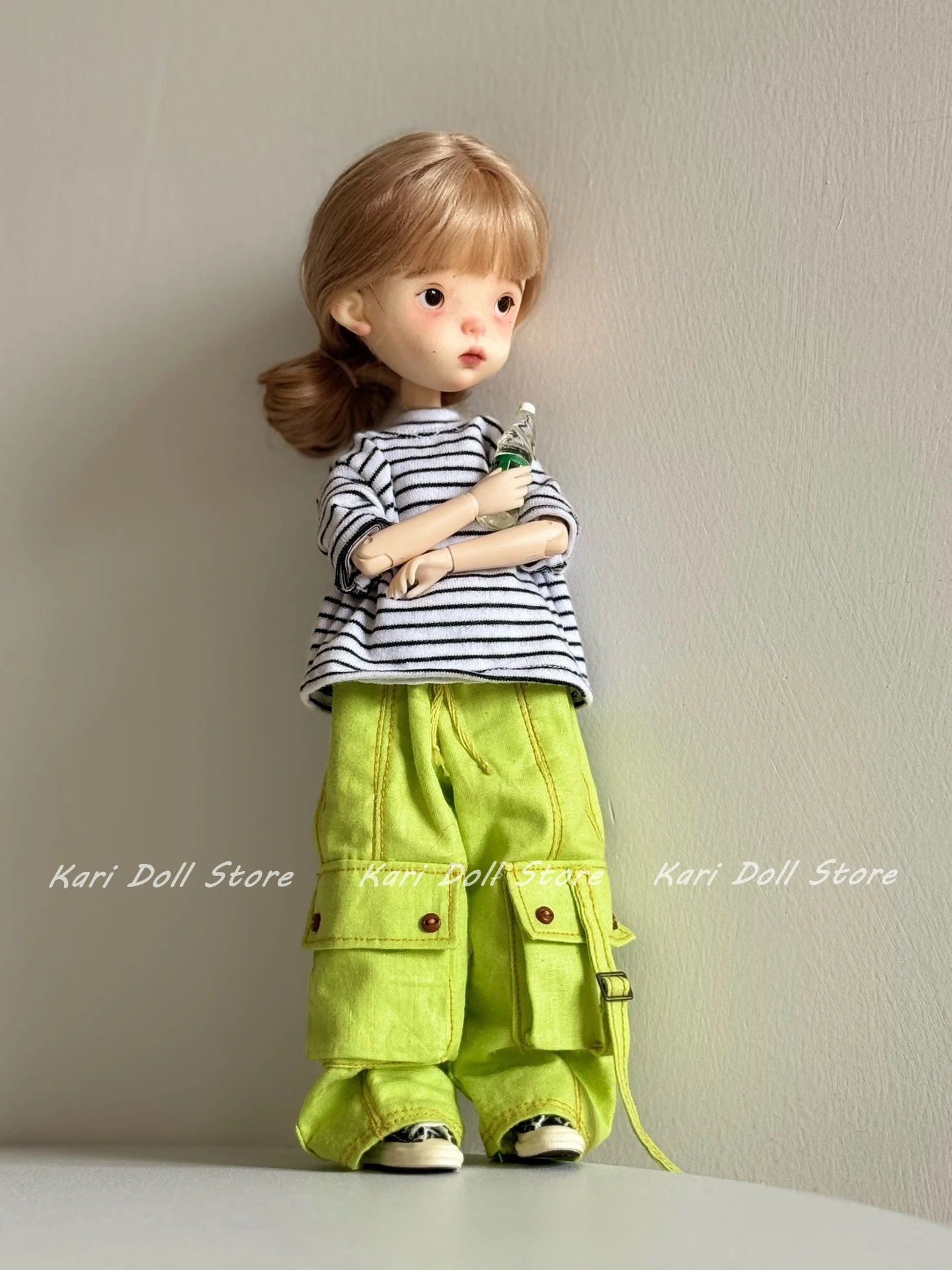 Kari Doll Clothes and Blue green work pants for Landazz Landoudou Doll