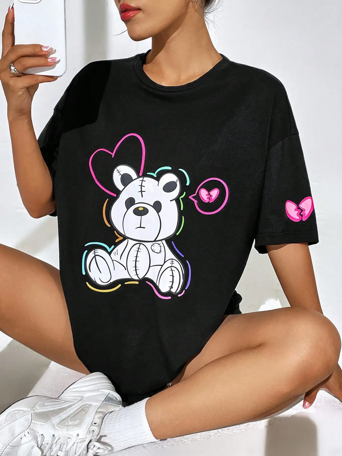 The Broken Love Of Puppet Bears Graphic Women Tshirts Casual Cotton Tee Clothes Breathable Tee Shirtfashion Soft Tops Female