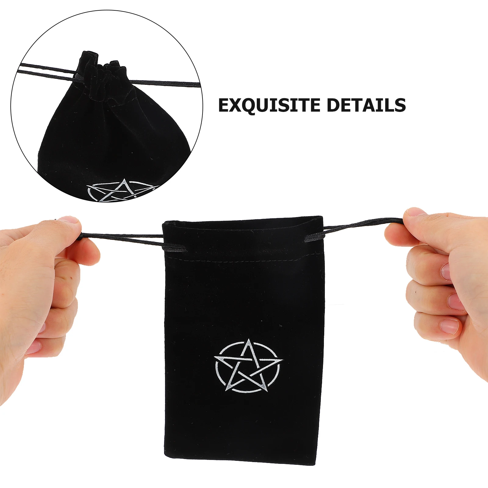 2 pezzi di borsa portaoggetti per tarocchi, contenitore in tessuto, modello pentacolo, organizer per pentagramma con coulisse