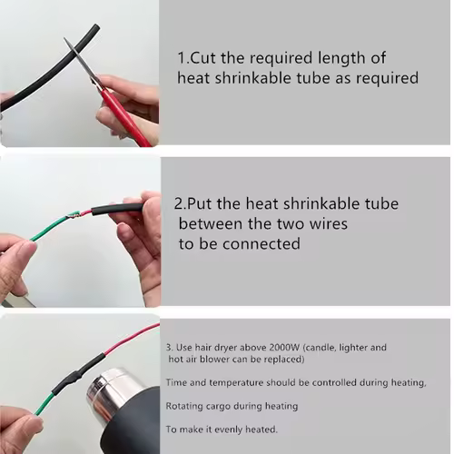 5 /1 METER/LOT BLACK 1mm 1.5mm 2mm 2.5mm 3mm 3.5mm 4mm 5mm 6mm Heat Shrink Tubing Tube - Image 5