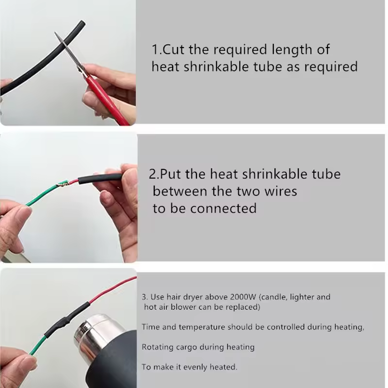 5 /1 METER/LOT BLACK 1mm 1.5mm 2mm 2.5mm 3mm 3.5mm 4mm 5mm 6mm Heat Shrink Tubing Tube - Image 5