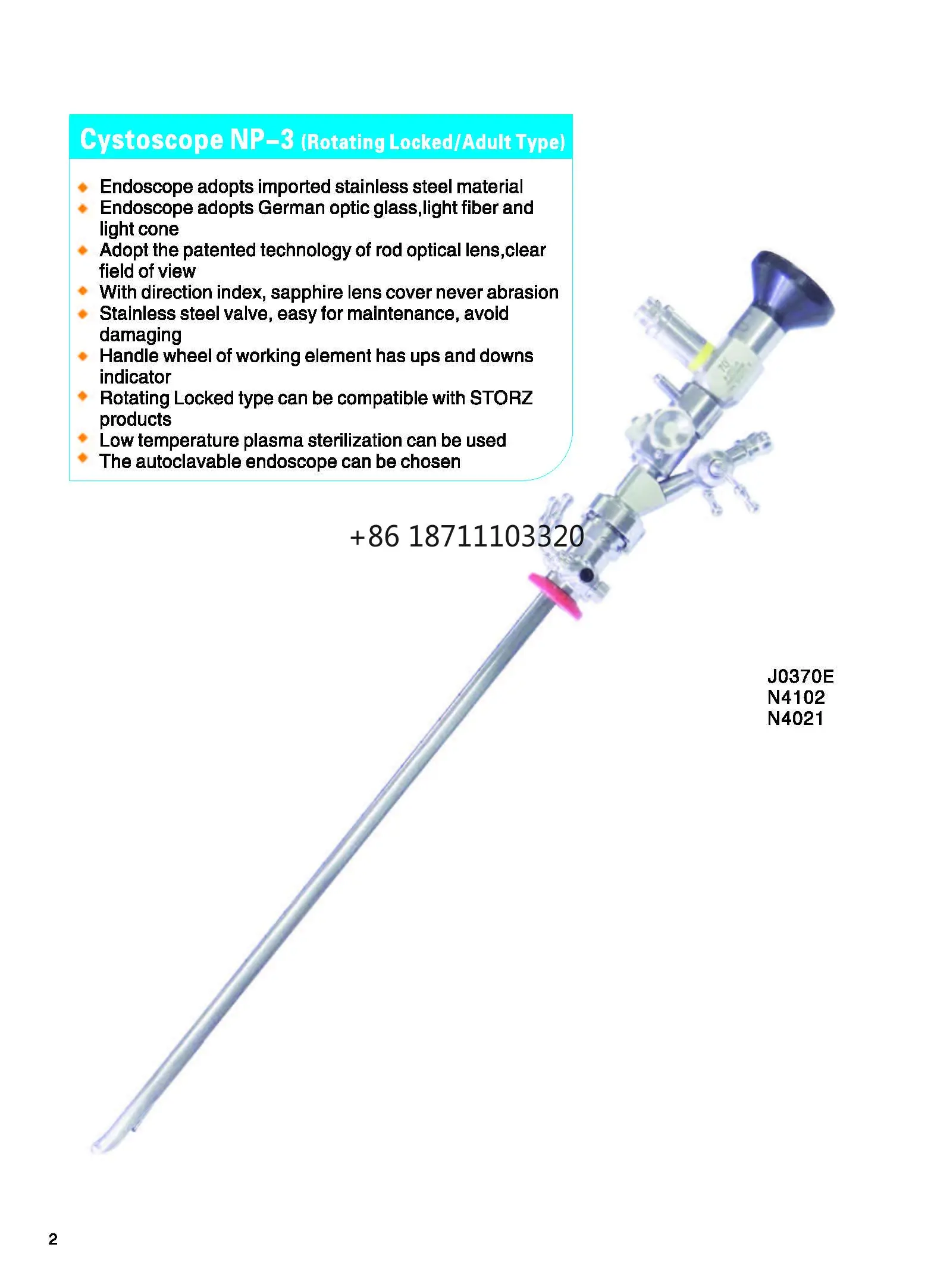 cystoscope nephroscope endoscope camera System