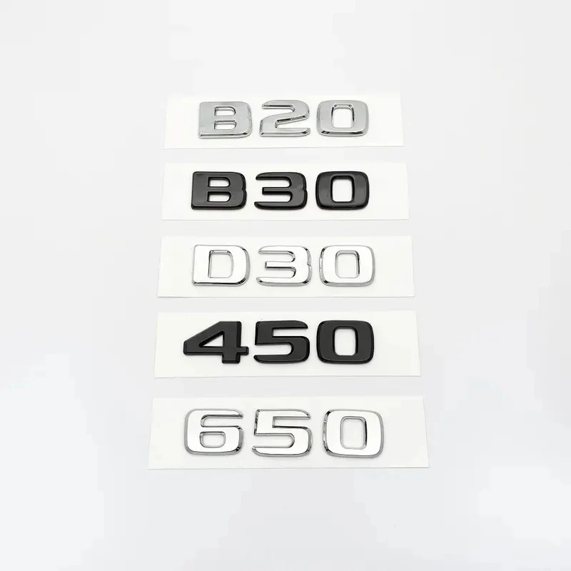 Silver Black Letters B20 B30 D30 450 650 ABS Emblem for Mercedes Benz Brabus C W203 W204 W205 Coupe Car Trunk Badge Logo Sticker view 3