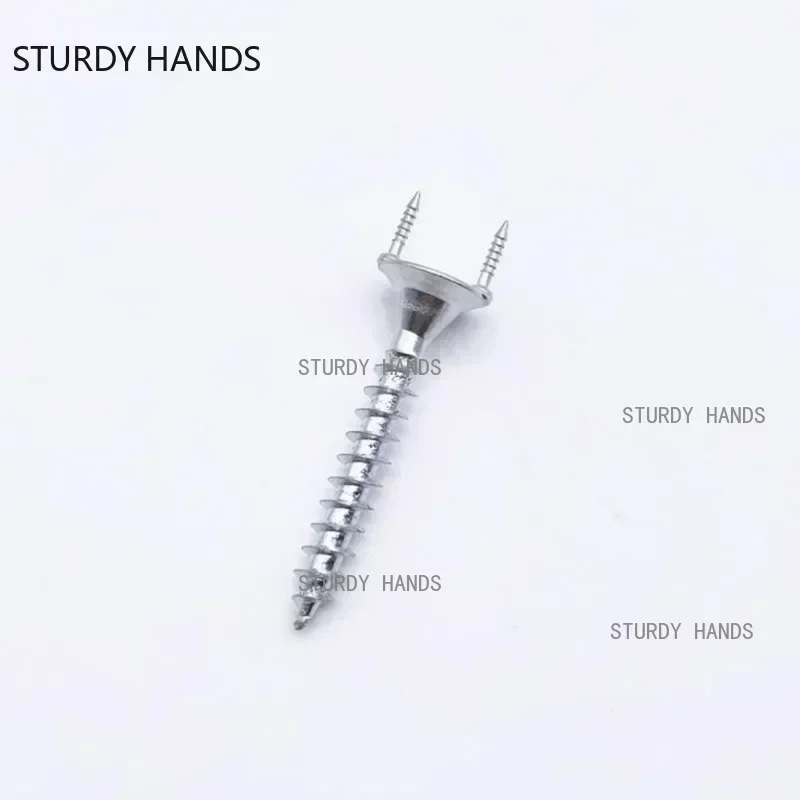 50pcs Solid Wood Baseboard Seamless Nails Double-headed Self-tapping Screws Foot Line Special Nails Invisible Security Screws