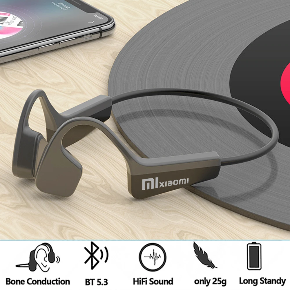 Xiaomi Mijia Real Bone Conduction Sport Headphone Wireless Earphone Bluetooth-Compatible Headset Hands-free with Mic for Running