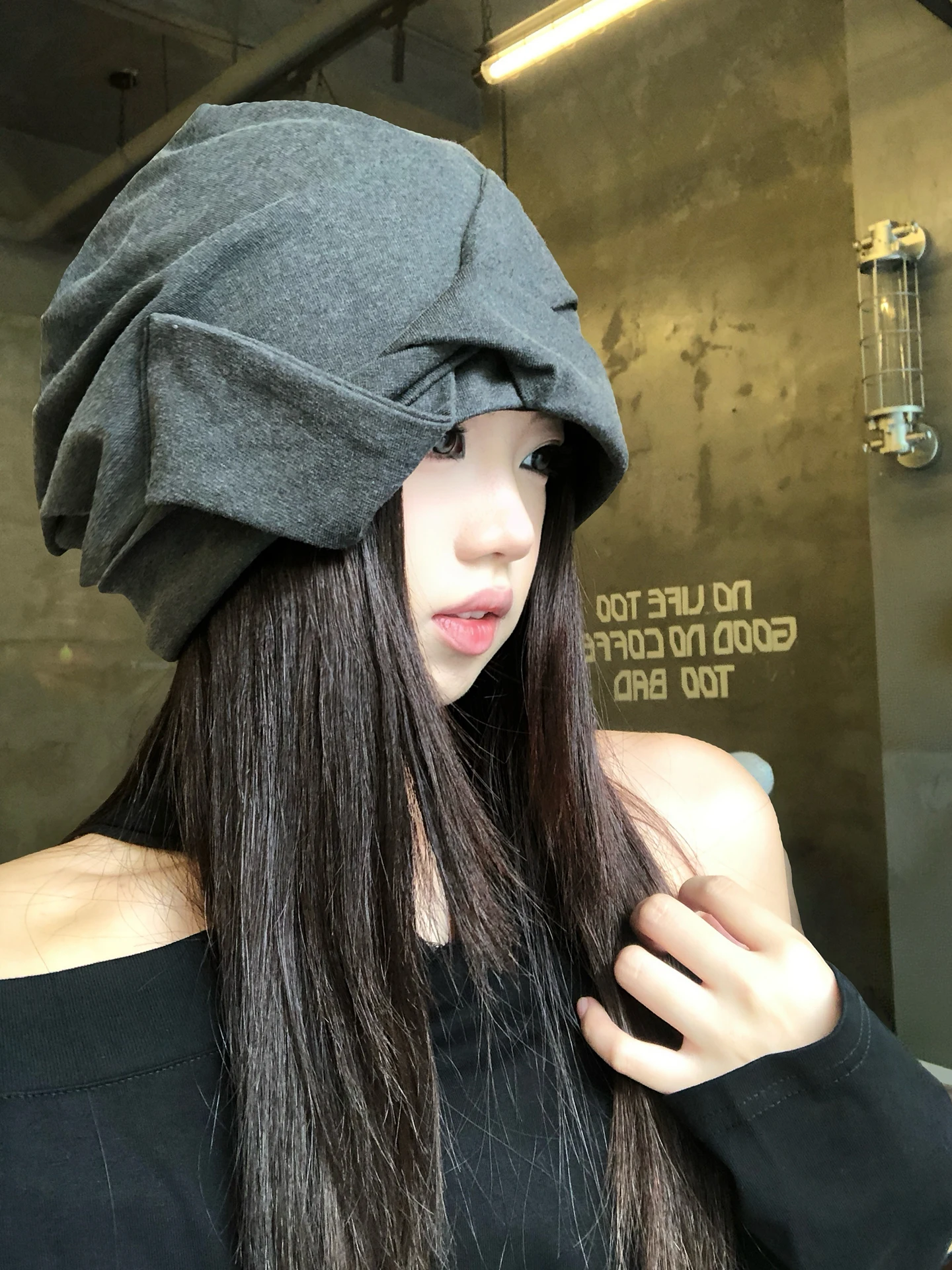Korean Style Simple Twist Folded Women's Spring Summer New Loose Cold Hat Face Slimming Overhead Hat Casual round Top Non-Adj...