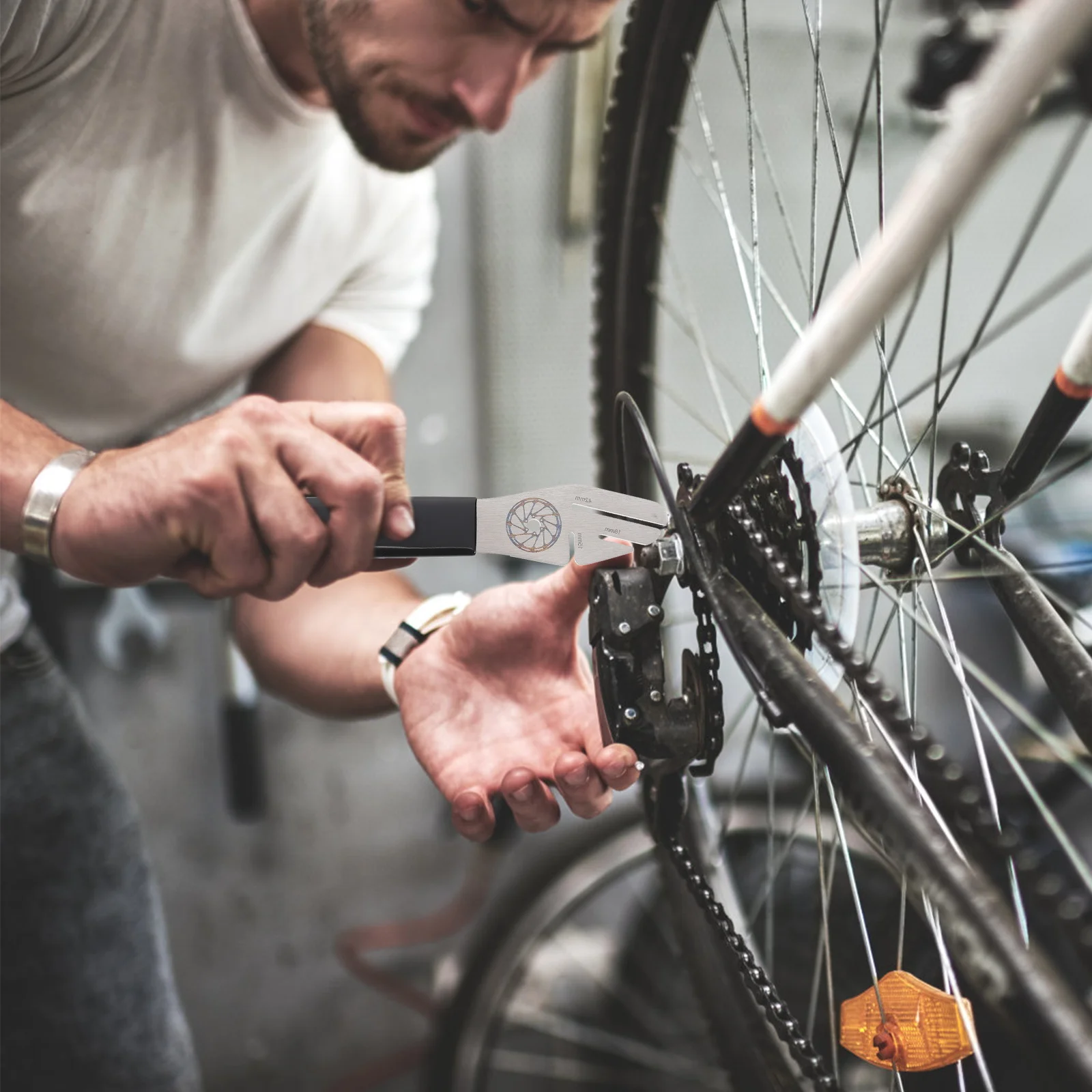 1pc Adjustable Wrench Stainless Steel Brake Rotor Alignment Tool For Bike Repair Household Mechanic Workshop Diy Truing Wrench