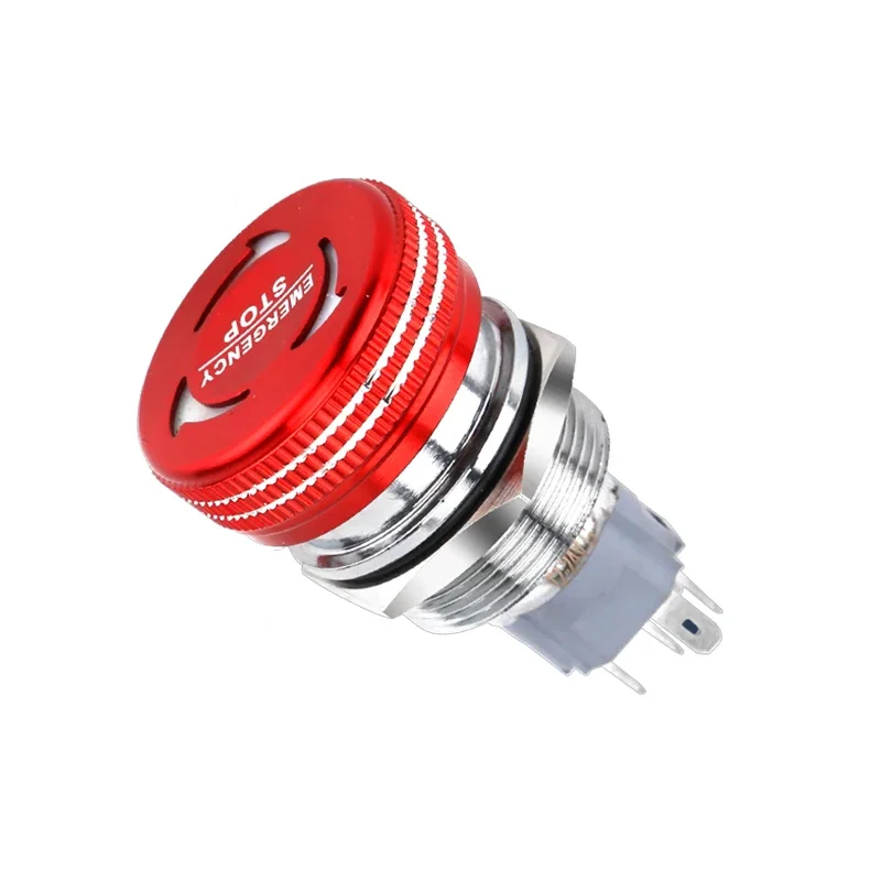 Metal Emergency Stop Button Switch IP66 Grade Waterproof and Dustproof Self-locking Hole Diameter 16mm/19mm/22mm