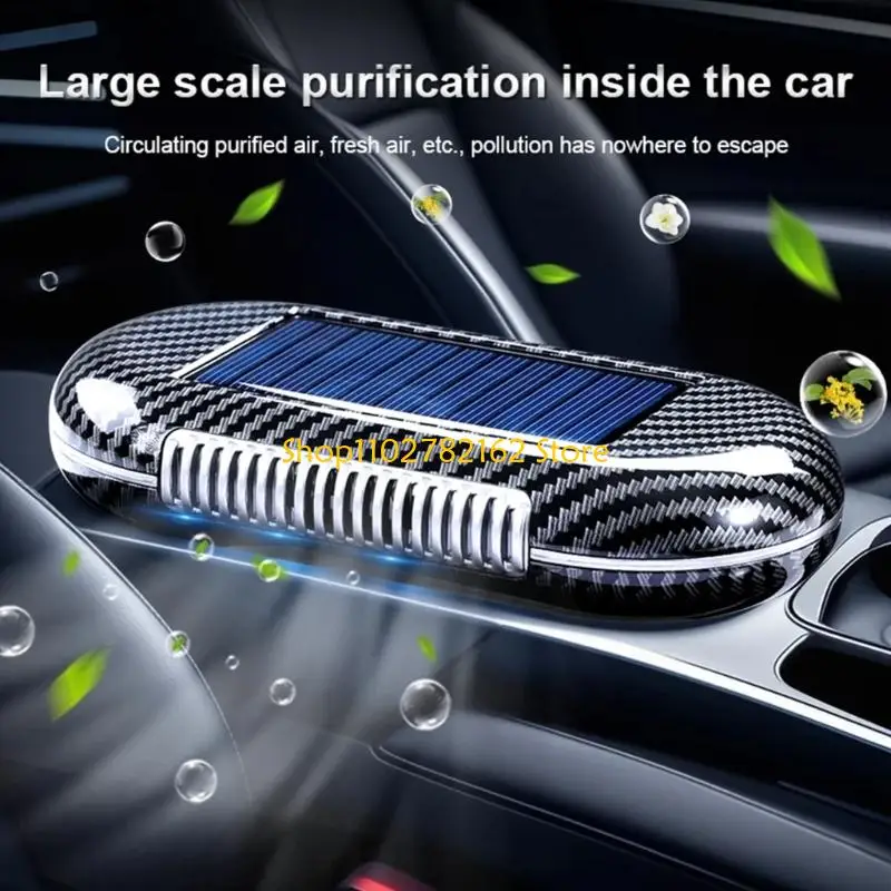 547B Practical Solar Car Air Purifier Freshener with USB Charging For Clean Cabin Air