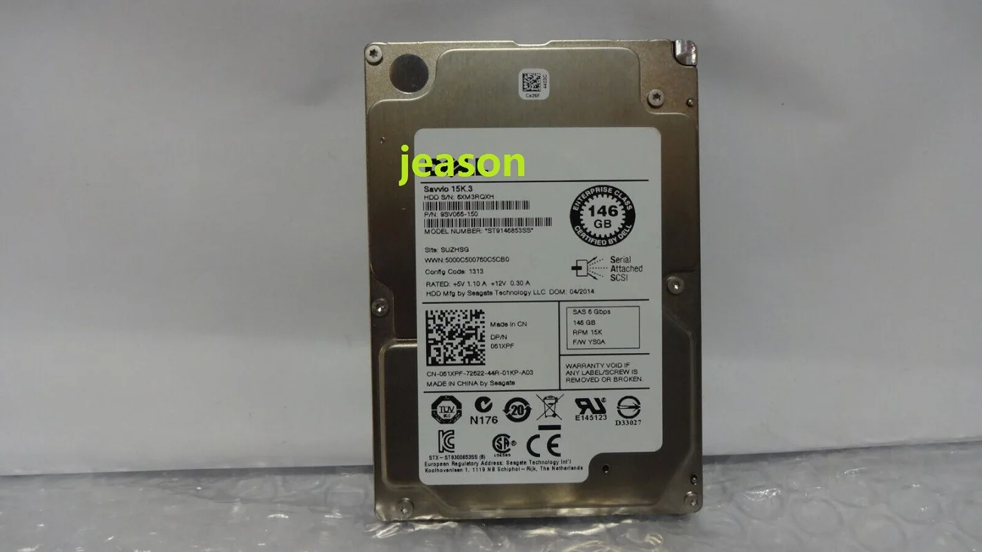 NEW For Dell Savvio 146GB HDD RPM 15K SAS 6Gb/s 2.5