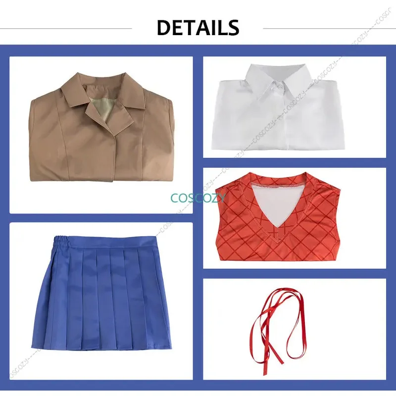 sisi 2233Anime Doki Club de literatura Monika Sayori Yuri Natsuki disfraz de Cosplay colegiala mujer uniforme marrón Skir