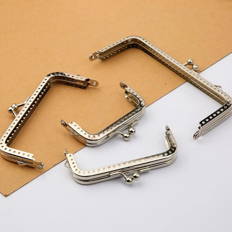 Square Alloy Purse Frame Coin Bag Frame Clasp Lock Clips Bag Clutch Frame top sale