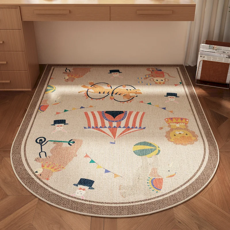 VIKAMA Cute Animal Pattern Book Table And Chair Floor Mat Cartoon Anti Slip Acoustic Carpet Learning Work Home Decoration
