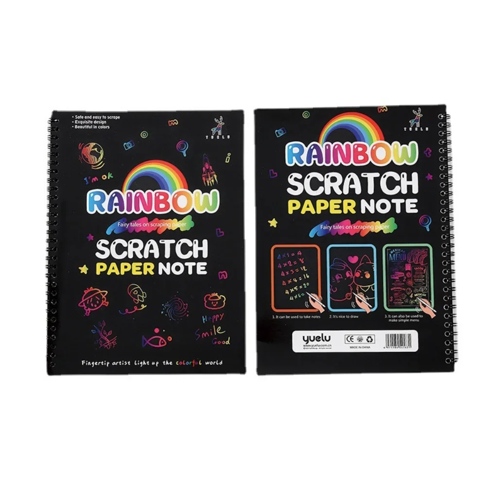 Rainbow Magic Scratch Off Paper Set Arts Scraping Painting Toy DIY Graffiti Book Montessori Educational Toys for Kids Gifts