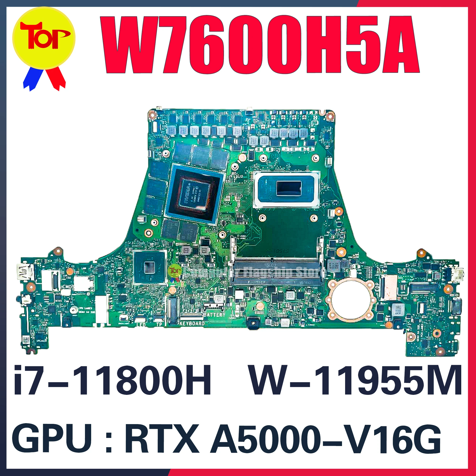 KEFU W7600H3A Mainboard For ASUS W7600H5A W7600H3 J7600H3A J7600H5A Laptop Motherboard i7-11800H W-11955M RTXA3000 RTXA5000