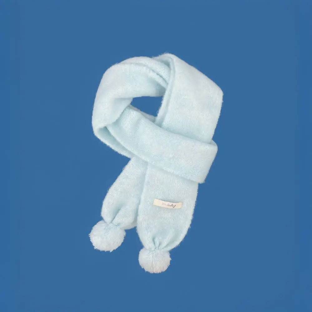 Elegant Long Plush Scarf Winter Women Warm Knitted Wrap Soft Fashion Neck Warmer Pom Pom Decor Chic Daily Shawl