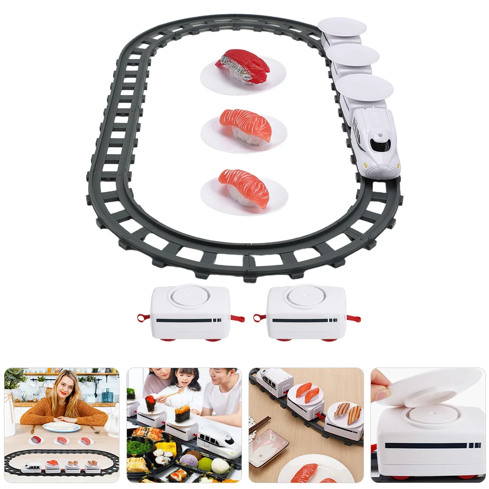 Kids Railway Japanese Rotating Cars Train Electric Conveyor Belt Sushi Toys Holder Multifunction